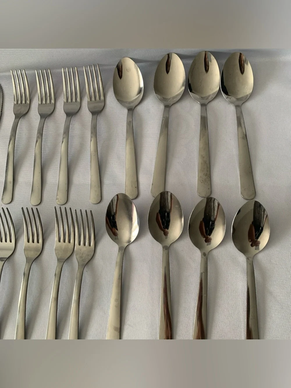 Lot of 36 Stainless Steel Silverware12 Spoons Forks Knives Flatware Picnic Party